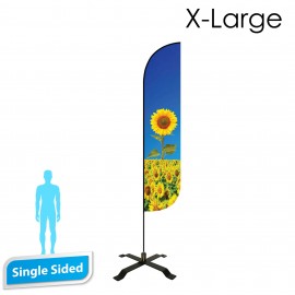 Personalized 16.5' Feather Flag - Single Sided w/Black X Base (X-Large)