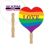Rainbow Love Hand Fan Full Color (2 Sides) with Logo