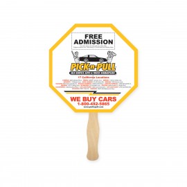 Stop Sign Lightweight Full Color Single Sided Paper Hand Fan with Logo