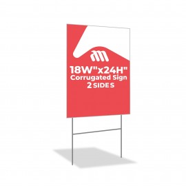 Corrugated Plastic Sign - 2 SIDES (18"Wx24"H) with Logo  Corrugated Plastic Sign - 2 SIDES (18"Wx24"H) with Logo