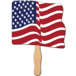 Wavy USA Flag Hand Fan with Logo