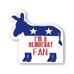 Donkey Democrat Shape Paper Hand Fan W/out Stick with Logo