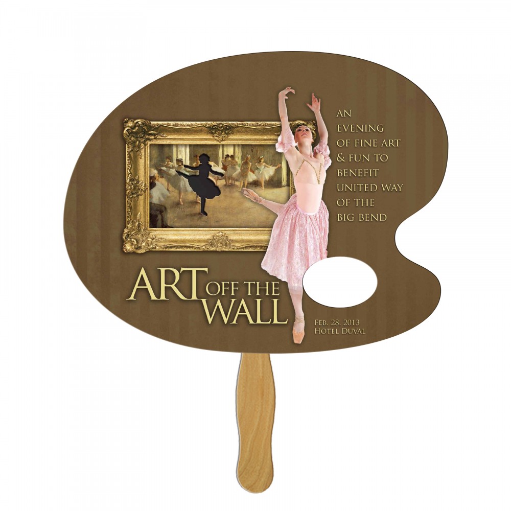 Artist Pallet Fast Hand Fan (1 Side) 1 Day Logo Branded Artist Pallet Fast Hand Fan (1 Side) 1 Day Logo Branded