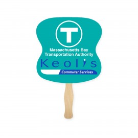 Hourglass Shape Full Color Digital Two Sided Single Paper Hand Fan with Logo  Hourglass Shape Full Color Digital Two Sided Single Paper Hand Fan with Logo
