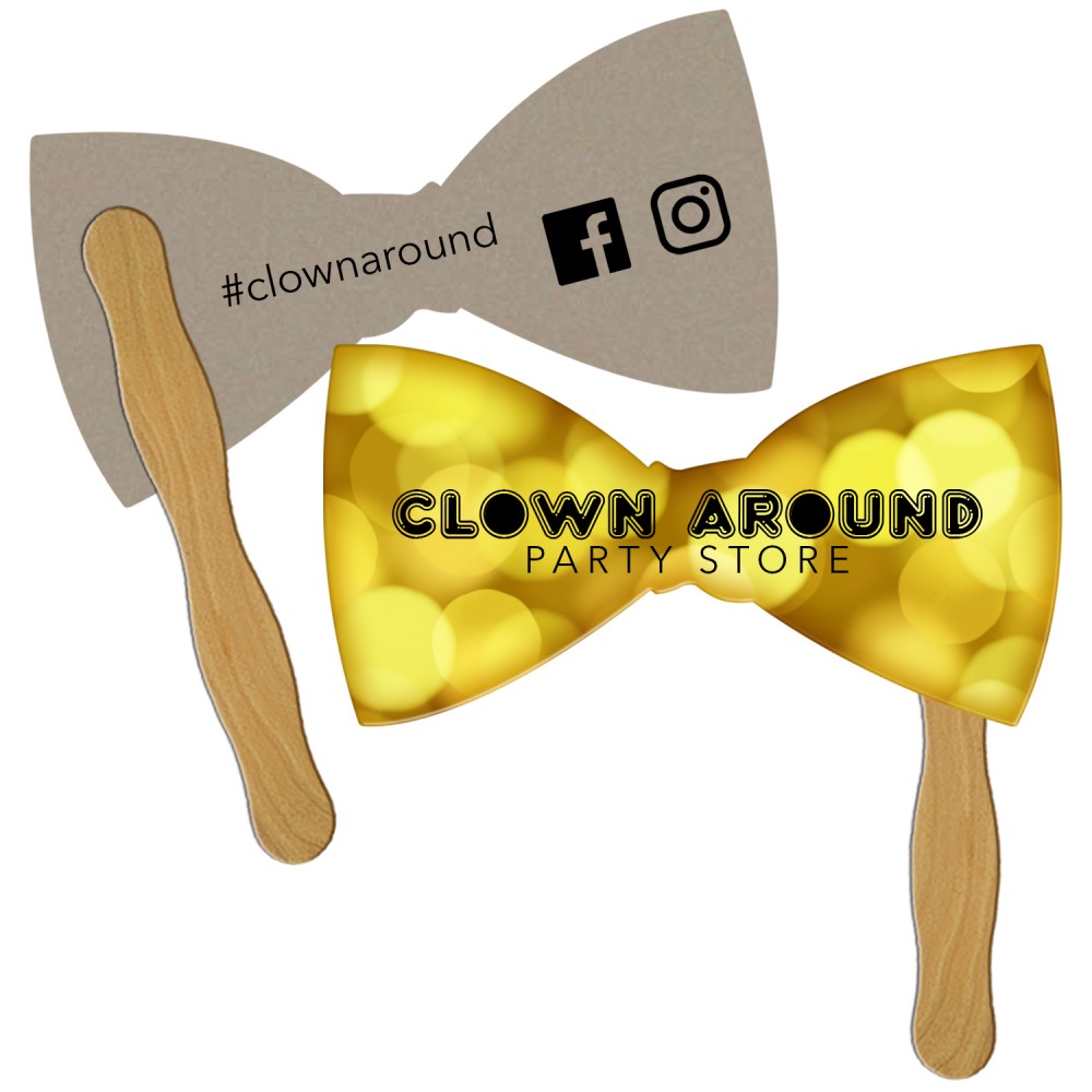 Large Bow Tie Recycled Hand Fan Custom Printed Large Bow Tie Recycled Hand Fan Custom Printed