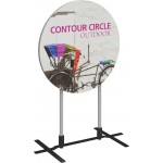 Contour Double-Sided Outdoor Sign Circle w/Plate Base with Logo
