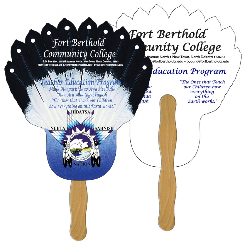 Logo Branded Feather Fast Hand Fan (2 Sides) 1 Day Logo Branded Feather Fast Hand Fan (2 Sides) 1 Day