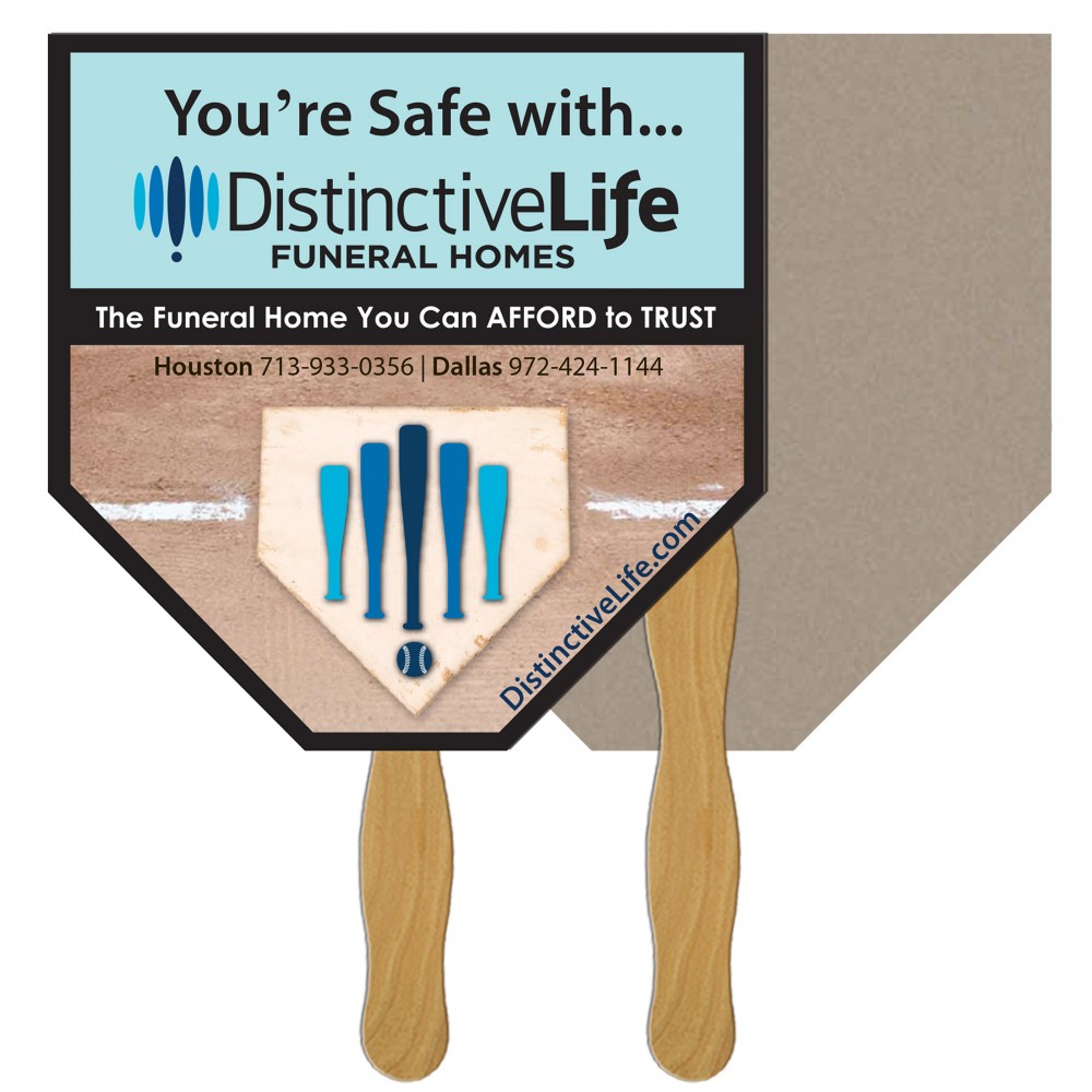 Home Plate Recycled Hand Fan Logo Branded Home Plate Recycled Hand Fan Logo Branded