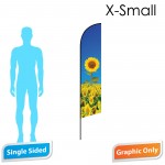 Logo Branded 7' Angle Flag - Single Sided Print Only - X-Small