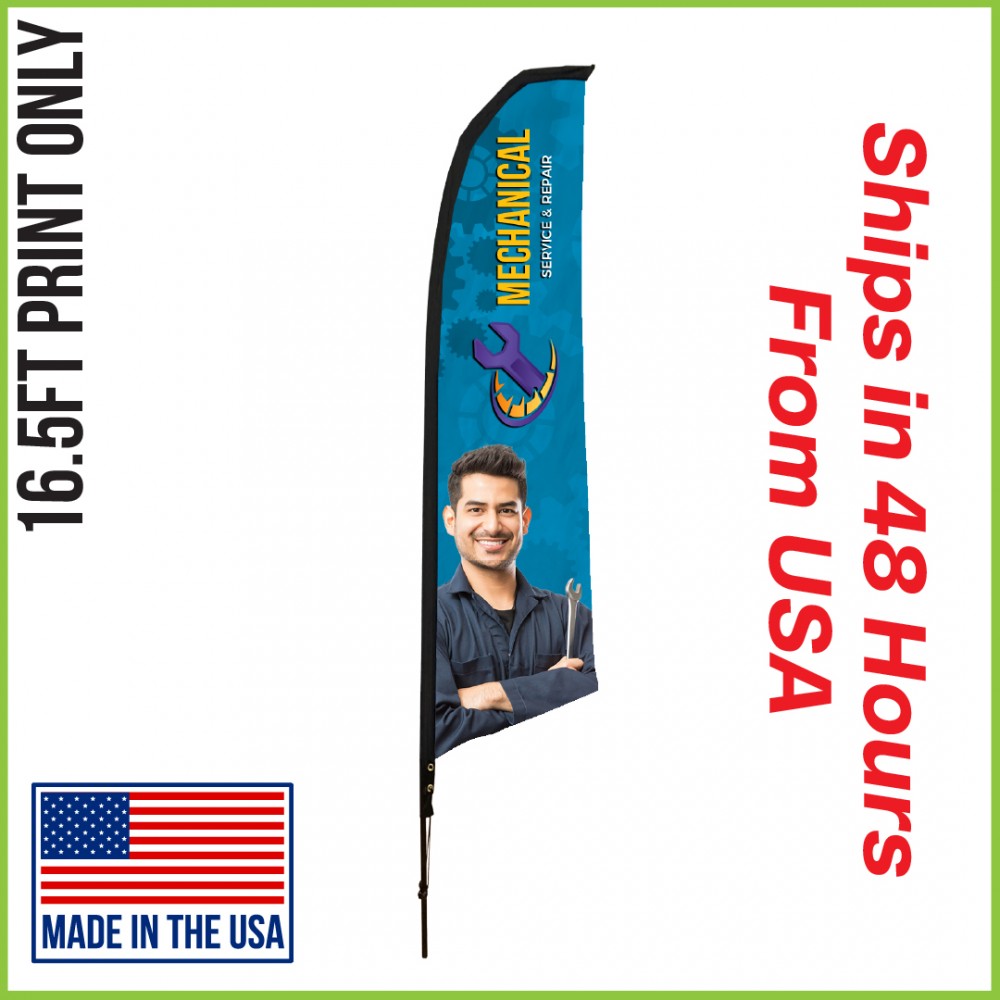 Logo Branded 16.5' Angle Flag - Single Sided (Print Only) - Made in the USA Logo Branded 16.5' Angle Flag - Single Sided (Print Only) - Made in the USA