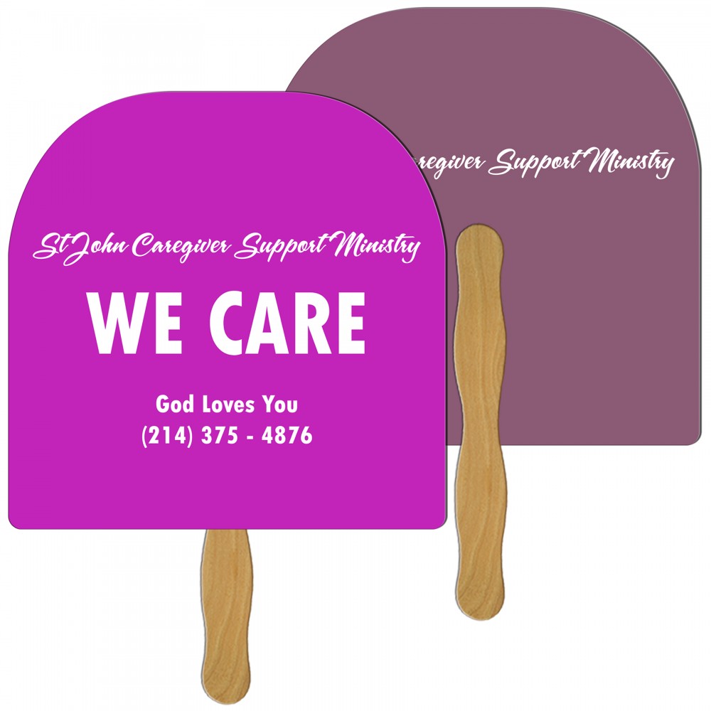 Round Top Fast Hand Fan (2 Sides) 1 Day Logo Branded Round Top Fast Hand Fan (2 Sides) 1 Day Logo Branded