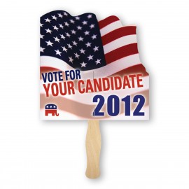 Full Color Flag Shape Sandwich Fan with Logo