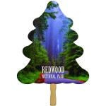 Custom Printed Pine Tree Rally Hand Sign w/ 12" Wooden Stick
