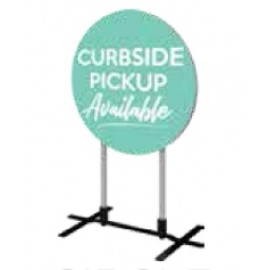 Promotional Contour Single-Sided Outdoor Sign Circle w/Fillable Base