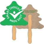 Evergreen Tree Recycled Hand Fan Logo Branded