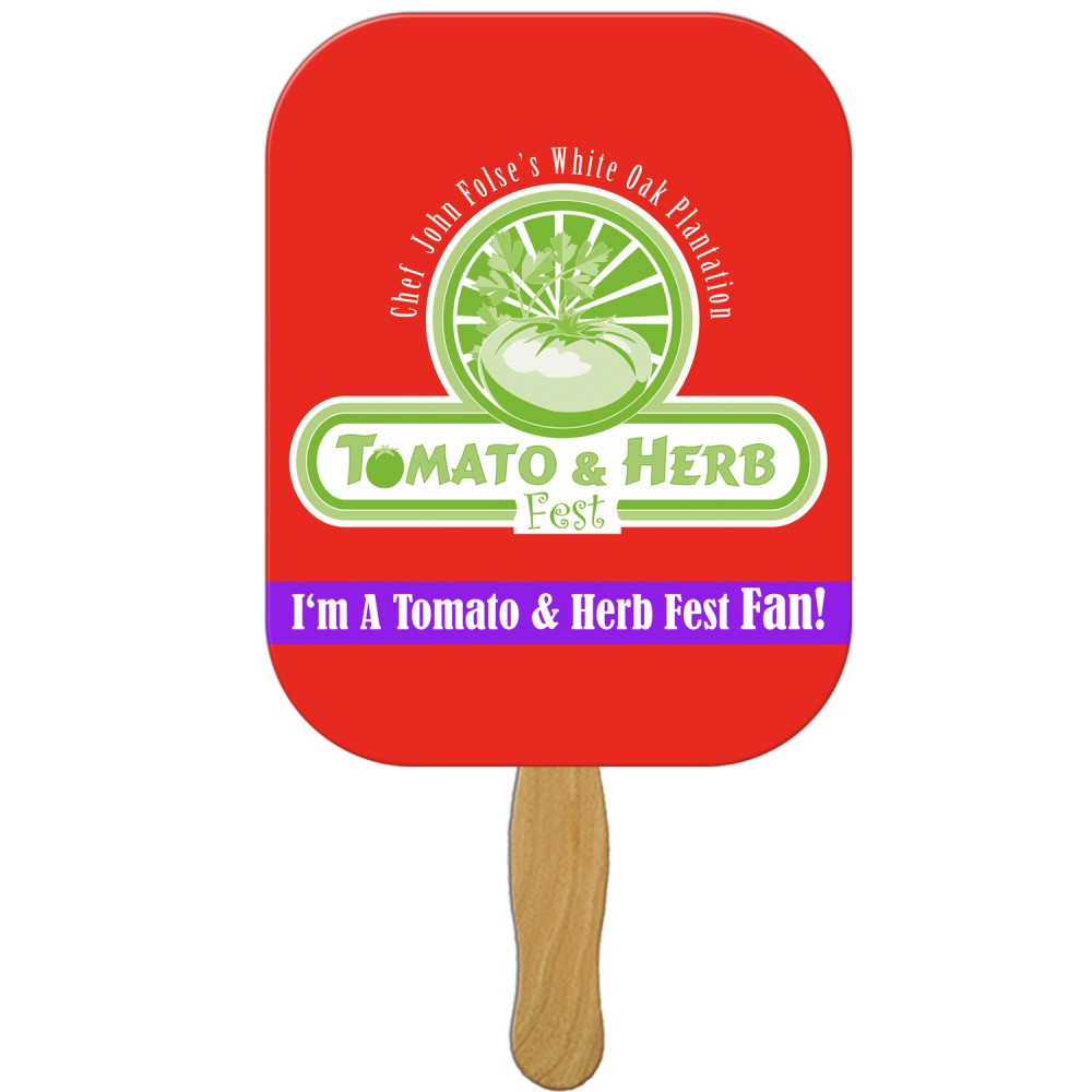 Custom Imprinted Rectangle Fast Hand Fan (1 Side) 1 Day 9 x 7 Custom Imprinted Rectangle Fast Hand Fan (1 Side) 1 Day 9 x 7