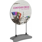 Customized Contour Double-Sided Outdoor Sign Circle w/Fillable Base