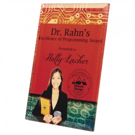 4" x 6" Glass Standing Sign with Logo