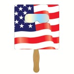 Square Fireworks Fan w/Pre-Printed American Flag & Fireworks Film with Logo