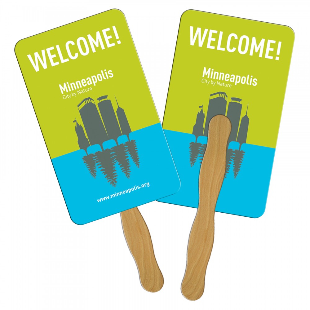 Logo Branded Rectangle Fast Hand Fan (2 Sides) 1 Day Logo Branded Rectangle Fast Hand Fan (2 Sides) 1 Day