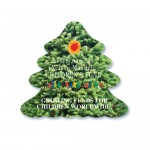 Promotional Christmas Tree Shape Paper Hand Fan W/out Stick