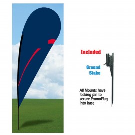 Single Sided Teardrop Flag Kit (9') with Logo  Single Sided Teardrop Flag Kit (9