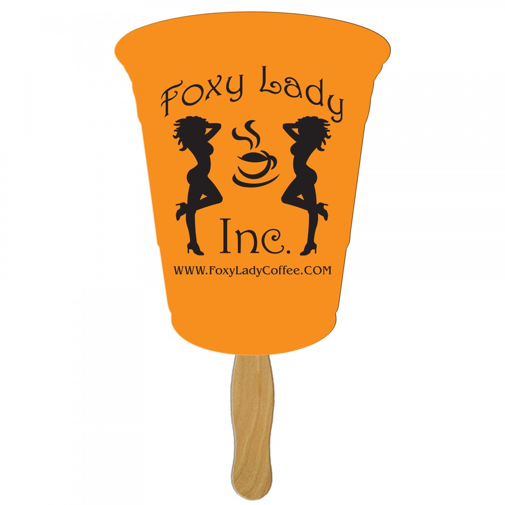 Cup Fast Hand Fan (1 Side) 1 Day Logo Branded Cup Fast Hand Fan (1 Side) 1 Day Logo Branded