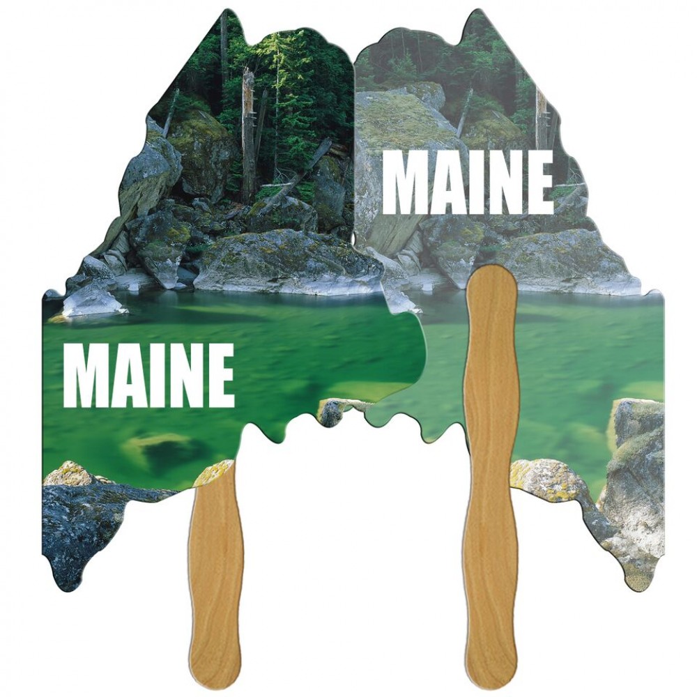 Maine State Fast Hand Fan (1 Side) 1 Day Custom Imprinted Maine State Fast Hand Fan (1 Side) 1 Day Custom Imprinted