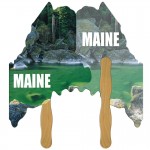 Maine State Fast Hand Fan (1 Side) 1 Day Custom Imprinted