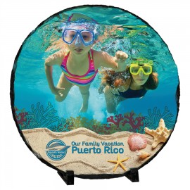 Logo Branded 8" - Round Gloss Stone Sign  Logo Branded 8" - Round Gloss Stone Sign