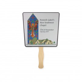 Lightweight Full Color Single Sided Tapered Shape Paper Hand Fan with Logo  Lightweight Full Color Single Sided Tapered Shape Paper Hand Fan with Logo