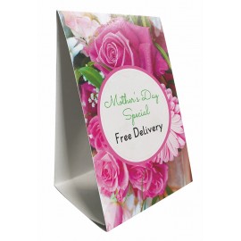 Full-color Vertical Table Tent (4" x 6") with Logo