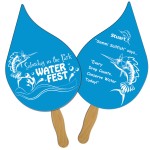 Custom Printed Tear Drop Sandwiched Hand Fan Full Color