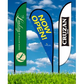 Custom Zoom 15.7' Feather Flag w/Stand - Single Sided Graphic  Custom Zoom 15.7