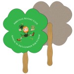 Custom Printed Clover Recycled Hand Fan