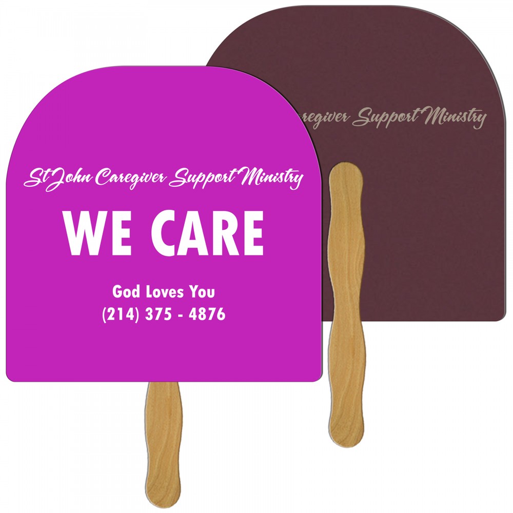 Logo Branded Round Top Recycled Hand Fan Logo Branded Round Top Recycled Hand Fan