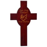 Logo Branded 8" x 13" - Wood Cross with Oval Center - Rosewood
