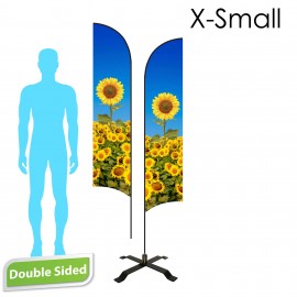 Personalized 7' Shark Flag - Double Sided w/ Black X Base - Made in the USA