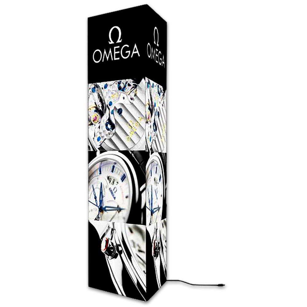 Logo Branded 6' Triangle Tower LED Light Fabric Banner Logo Branded 6' Triangle Tower LED Light Fabric Banner