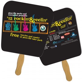 Logo Branded Tapered Square Sandwiched Hand Fan Full Color  Logo Branded Tapered Square Sandwiched Hand Fan Full Color