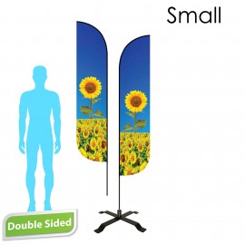 9' Feather Flag - Double Sided w/Black X Base - Made in the USA with Logo