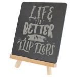 Customized 6.75" x 7.75" Rectangle Slate Sign with Easel