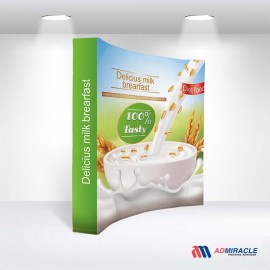 Curved Fabric Popup Displays (Fabric) 8" X 10" with Logo  Curved Fabric Popup Displays (Fabric) 8" X 10" with Logo