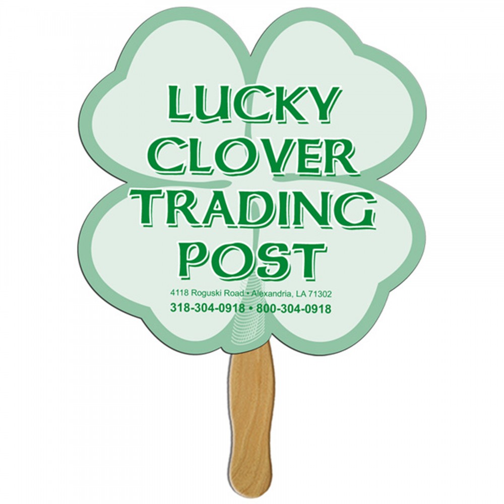 Clover Hand Fan with Logo