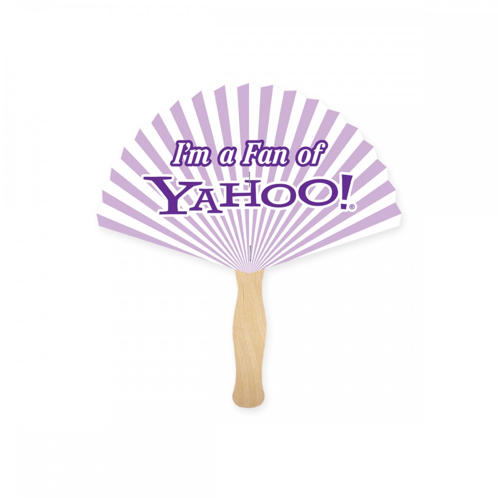 Promotional Fan Shape Full Color Single Sided Paper Hand Fan