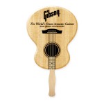 Guitar Shape Full Color Two Sided Single Paper Hand Fan with Logo