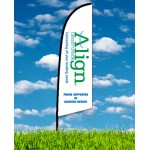 Custom Zoom 2 Straight Flag w/ Stand - 8ft Double Sided Graphic