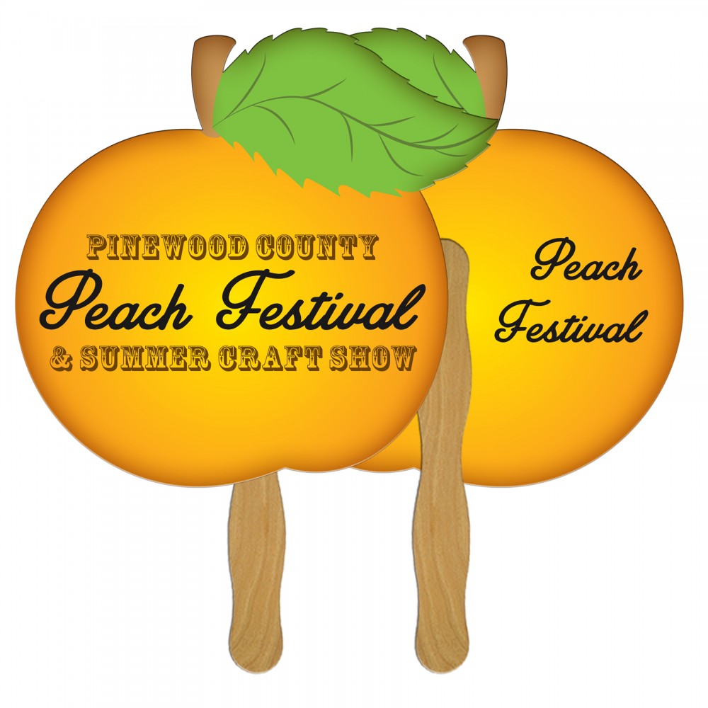 Peach Fast Hand Fan (2 Sides) 1 Day Logo Branded Peach Fast Hand Fan (2 Sides) 1 Day Logo Branded