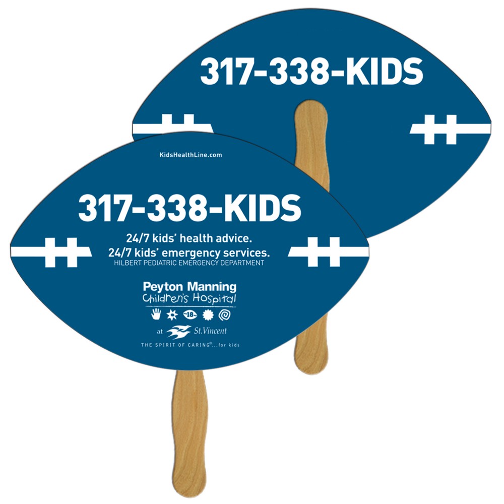 Football Fast Hand Fan (2 Sides) 1 Day Logo Branded Football Fast Hand Fan (2 Sides) 1 Day Logo Branded