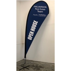 10ft Tall Teardrop Flag - Full Color Single Sided Imprint with Logo